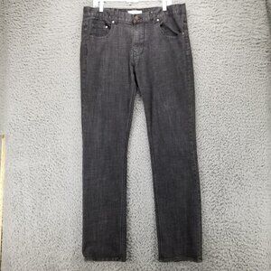 Five Four Jeans Mens 34x34 Black Stretch Straight Leg Mid Rise Zippered Fly